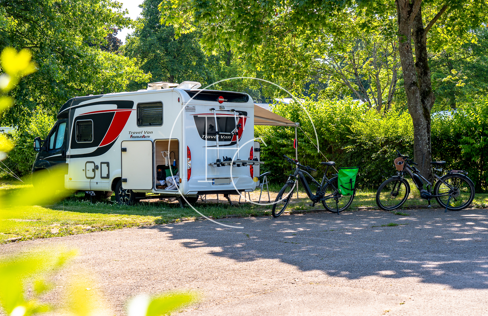 Camperplaats van camping Pierre de Coubertin in de Elzas